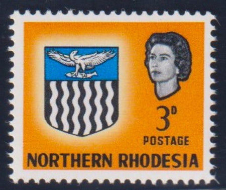 NORTHERN  RHODESIA 1963 3d DOUBLE STRIKE OF PERFORATIONS  UNMOUNTED MINT BLOCK - SG78v