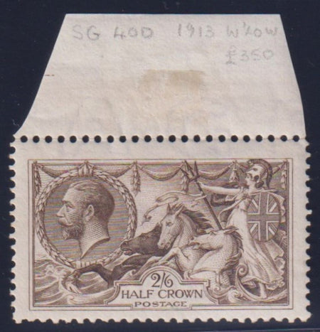 GREAT BRITAIN 1919 SEAHORSE 5/-  FINE HINGED  MINT - SG416