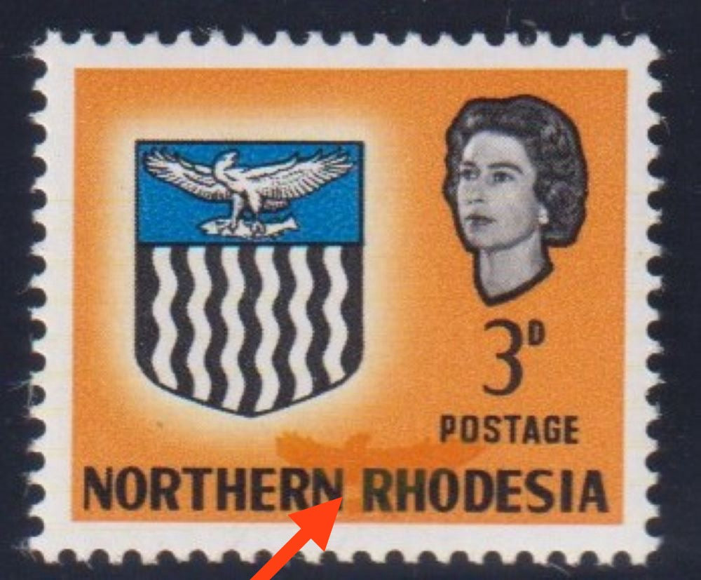 NORTHERN  RHODESIA 1963 3d "WHITE & DROPPED EAGLE"  UNMOUNTED MINT-