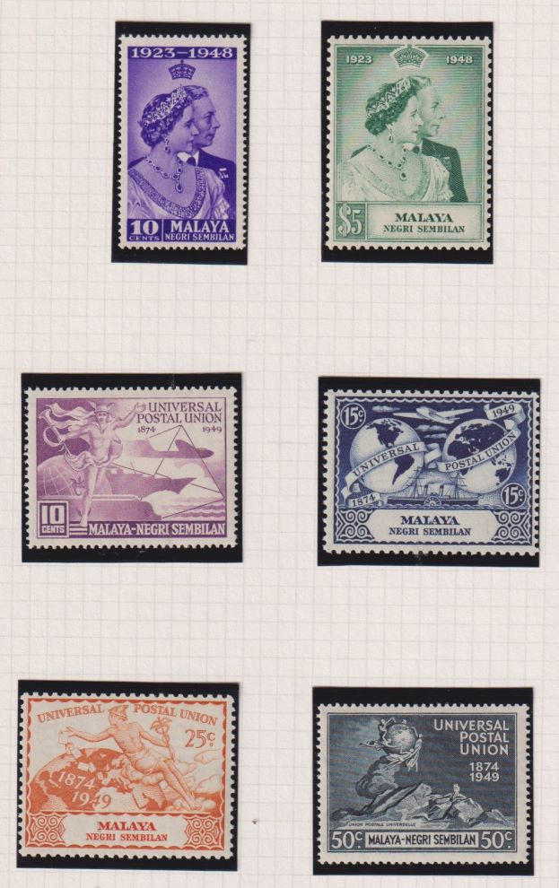 MALAYA - NEGRI SEMBILAN 1948-49 RSW & COMMEM SETS SUPERB UNMOUNTED MINT