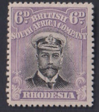 RHODESIA 1913 6d ADMIRAL  FINE MINT SG217 #1081