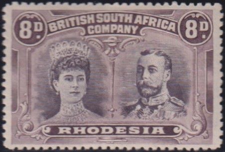 RHODESIA 1910 8d DOUBLE HEAD FINE MINT SG 147 #2137