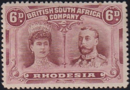RHODESIA 1910 6d DOUBLE HEAD FINE  MINT SG 144 #2150