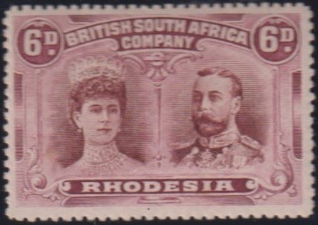 RHODESIA 1910 6d DOUBLE HEAD FINE  MINT SG 144 #2151
