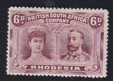 RHODESIA 1910 6d DOUBLE HEAD 