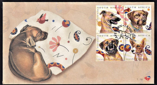 RSA 2003  FDC 7.58 JUNASS STAMP EXHIBITION ON DOGS