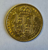 GREAT BRITAIN 1887 QUEEN VICTORIA  GOLD HALF SOVEREIGN A/UNC 2