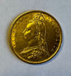 GREAT BRITAIN 1887 QUEEN VICTORIA  GOLD HALF SOVEREIGN A/UNC 3