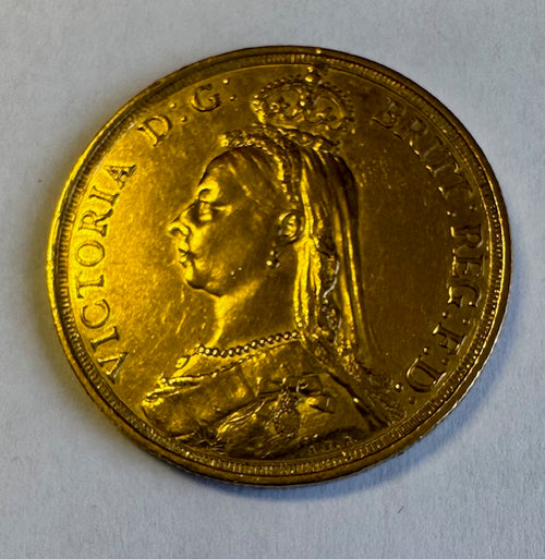 GREAT BRITAIN 1887 QUEEN VICTORIA  GOLD £2 A/UNC 2