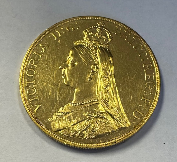 GREAT BRITAIN 1887 QUEEN VICTORIA  GOLD £5