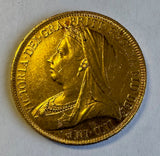 GREAT BRITAIN 1893 QUEEN VICTORIA  GOLD £2 A/UNC