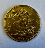 GREAT BRITAIN 1893 QUEEN VICTORIA  GOLD SOVEREIGN A/UNC