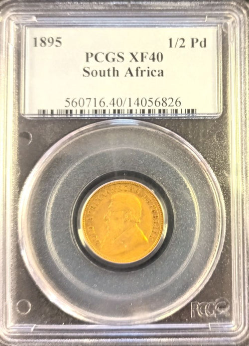 ZAR 1895  GOLD HALF POND - PCGS XF 40