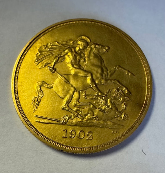 GREAT BRITAIN 1902 KING EDWARD V11   GOLD £5