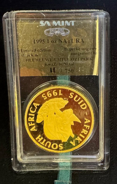 1995 RHINO  NATURA PROOF HLUHUWE LIMITED ONE OUNCE