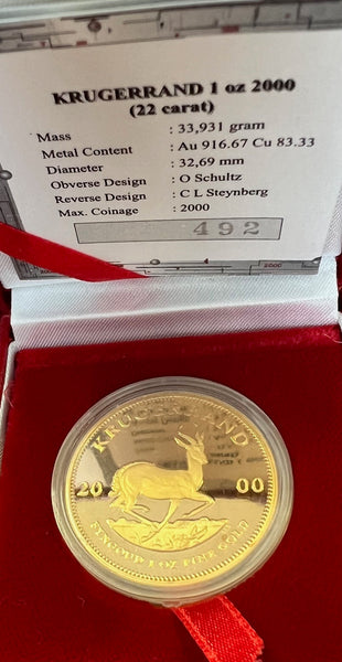 2000 ONE  OUNCE GOLD PROOF KRUGERRAND