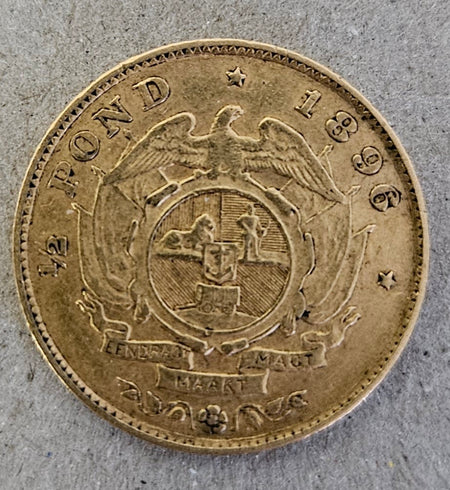 ZAR 1896  GOLD HALF POND