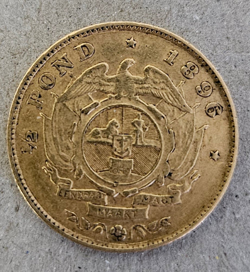 ZAR 1896  GOLD HALF POND (2a)