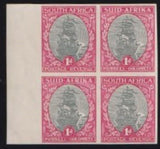 SA 1930 1d SHIP IMPERFORATE BLOCK OF 4