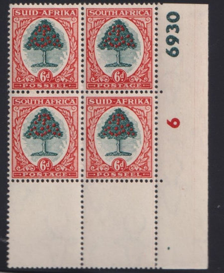 1947  1/2d  CYLINDER  BLOCKS (70) UM - SACC 113
