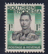 SOUTHERN RHODESIA 1937 KGV1 1/- WITH MAJOR HEADPLATE SHIFT