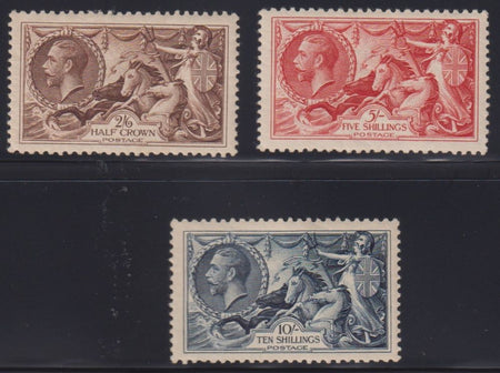 GREAT BRITAIN 1919 SEAHORSE 5/-  FINE HINGED  MINT - SG416