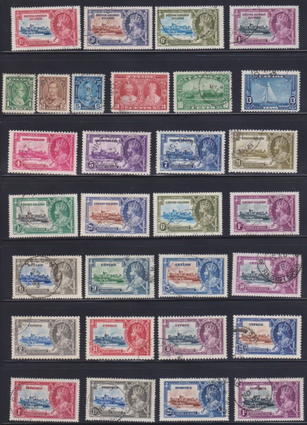 1935 SILVER JUBILEE OMNIBUS COMPLETE SET USED -EGYPT SUPERB ON PIECE