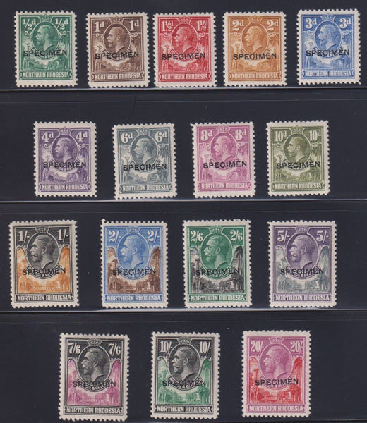 NORTHERN  RHODESIA 1925 KGV  SET (excl 1929 3/-) OVERPRINTED SPECIMEN