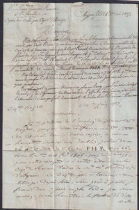 CYPRUS "MALTA LAZARET" DISINFECTED MAIL 1817 to MARSEILLES