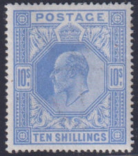 GREAT BRITAIN  KEV11 1912  10/- PALE BLUE FINE MINT