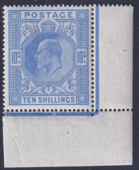 GREAT BRITAIN  KEV11 1912  10/- BRIGHT BLUE SUPERB MINT