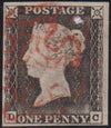 GREAT BRITAIN 1840 1d BLACK PLATE 1a SUPERB USED