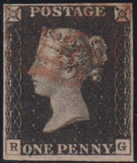 GREAT BRITAIN 1840 1d BLACK PLATE 1b SUPERB USED