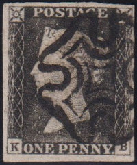 GREAT BRITAIN 1840 1d BLACK PLATE 4 SUPERB  USED