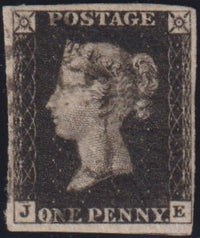 GREAT BRITAIN 1840 1d BLACK PLATE 8  FINE  USED