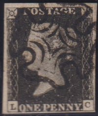 GREAT BRITAIN 1840 1d BLACK PLATE 10 FINE USED