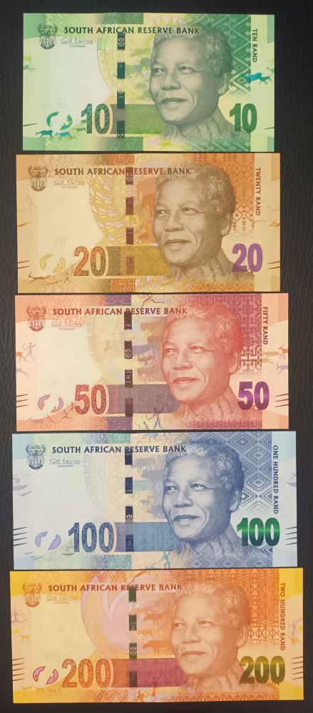 FULL SET OF SOUTH AFRICAN UNC BANK NOTES 2012 2nd ISSUE  - G MARCUS