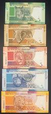 FULL SET OF SOUTH AFRICAN UNC BANK NOTES 2012 2nd ISSUE  - G MARCUS