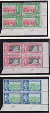 MONTSERRAT 1951  SET  IN SUPERB UNMOUNTED MINT PLATE/CYLINDER BLOCKS