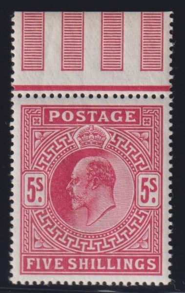 GREAT BRITAIN 1902 KEV11 5/- SUPERB UNMOUNTED  MINT - SG263