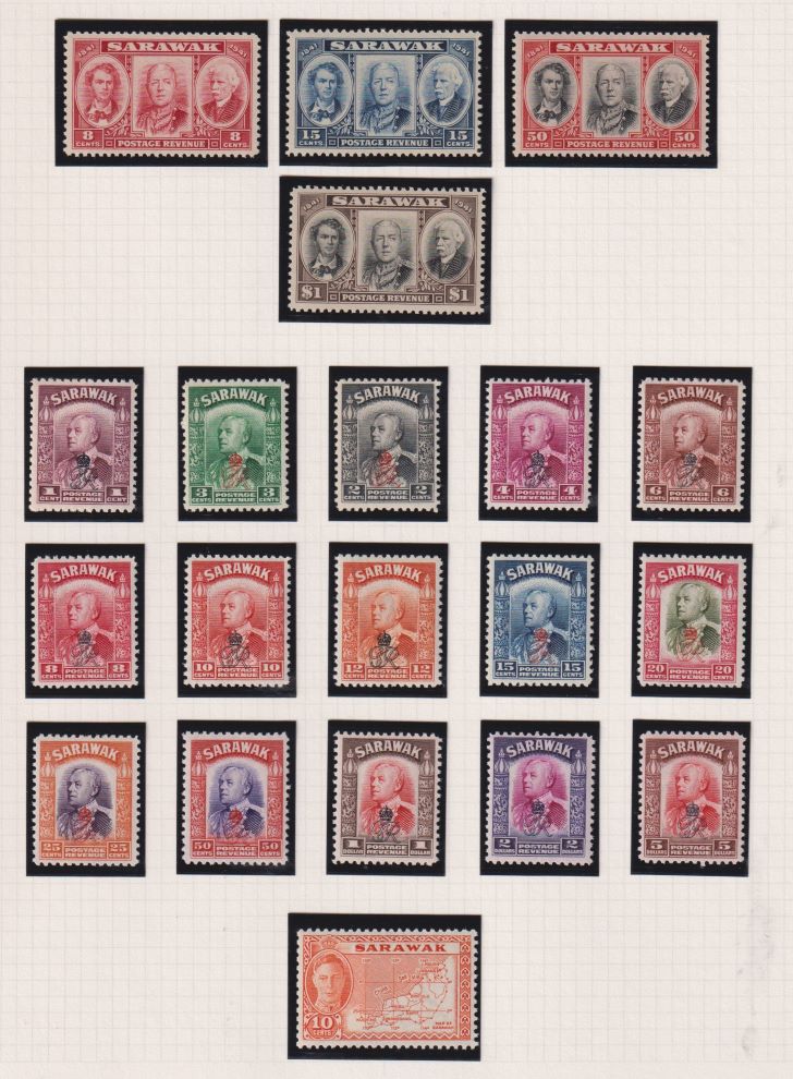 SARAWAK 1947 CROWN COLONY & CENTENARY SETS SUPERB UNMOUNTED MINT