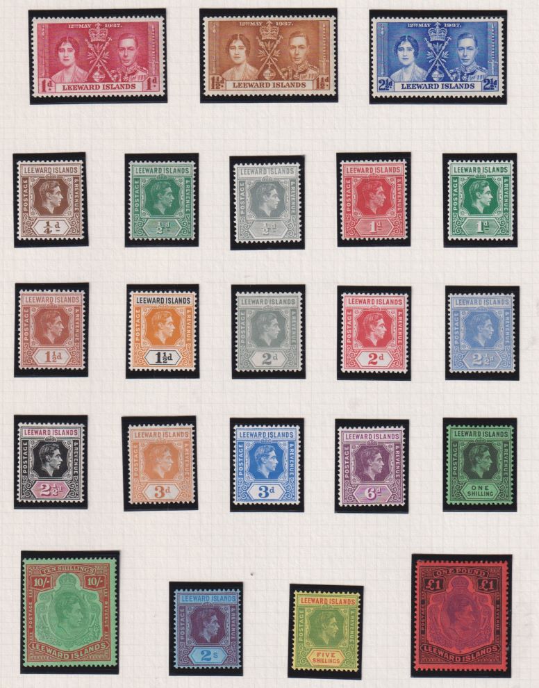 LEEWARD ISLANDS 1938-51 SET SUPERB UNMOUNTED MINT