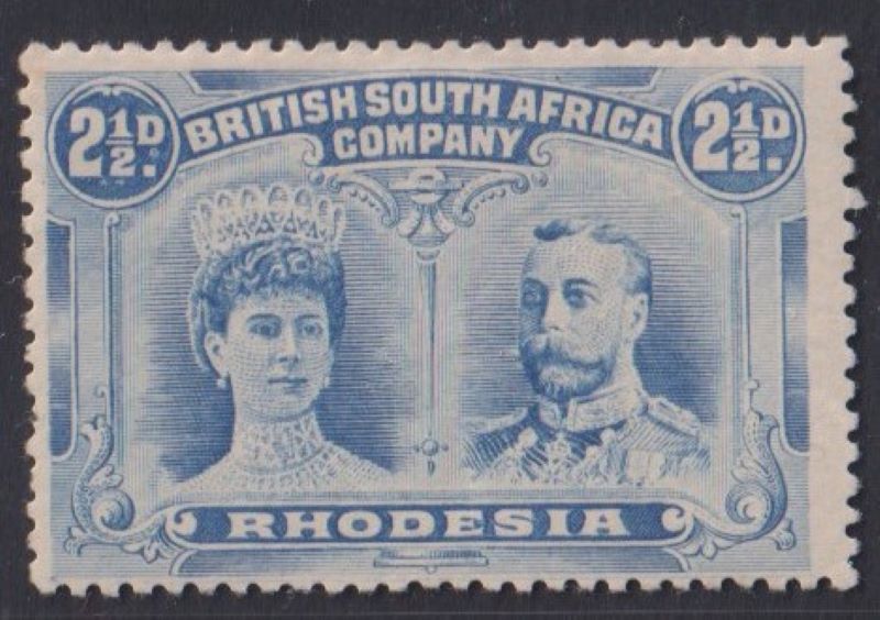 RHODESIA 1910 2 1/2d DOUBLE HEAD FINE  MINT SG 133 #1029