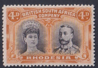 RHODESIA 1910 4d DOUBLE HEAD FINE MINT SG 139  #1039