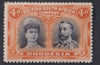 RHODESIA 1910 4d DOUBLE HEAD FINE MINT SG 140 OFFSET  #1045