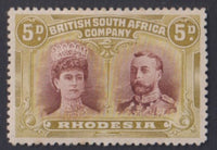 RHODESIA 1910 5d DOUBLE HEAD FINE MINT SG 141  #1049