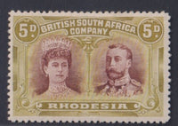 RHODESIA 1910 5d DOUBLE HEAD FINE MINT SG 141  #1051
