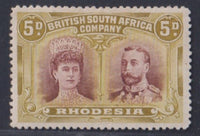 RHODESIA 1910 5d DOUBLE HEAD FINE MINT SG 141a  #1052
