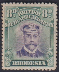 RHODESIA 1913 8d ADMIRAL P15 FINE MINT SG 246 #1100