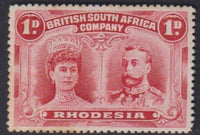 RHODESIA 1911 1d DOUBLE HEAD FINE MINT SG 170a "FAULT AT C OF AFRICA"   #1122